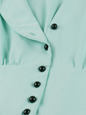 High Waist Tea Length Christmas Holiday Full Circle Swing Cocktail Party Dress Detail View