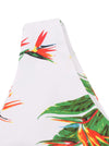 White Retro Floral Swing Bridesmaid Wedding Party Guest Vintage Summer Dress Detail View