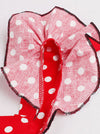 Red and White Polka Dots A-Line Swing Style Bridesmaid Dress for Women Detail View