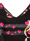 V-Neck Romantic Music Notes Print Flare Party Dress for Music Party
