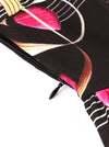 V-Neck Romantic Music Notes Print Flare Party Dress for Music Party