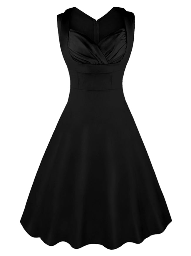 1950s Cut Out V-Neck Vintage Casual Party Cocktail Swing Dress