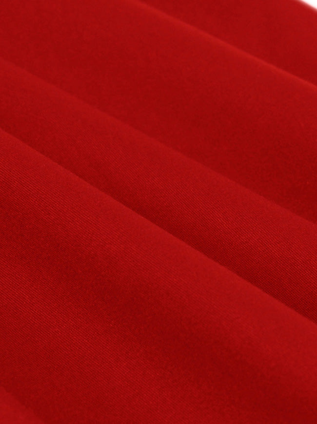 Red Midi Vintage 1950s Style Bridesmaid Cocktail Wedding Guest Evening Party Dress Detail View
