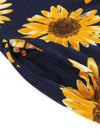 Comfy Swing Tunic Floral T-Shirt Black Short Sleeve Round Neck Casual Flared Midi Dress Detail View