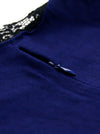 Blue Vintage Clothing Clothes Black Lace Elegant A-Line Knee Length Dress Detail View
