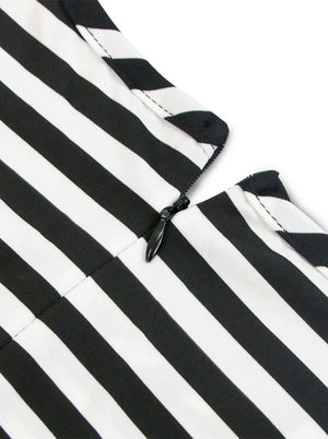 1950's Vintage Striped Business Casual Dress with Half Sleeves