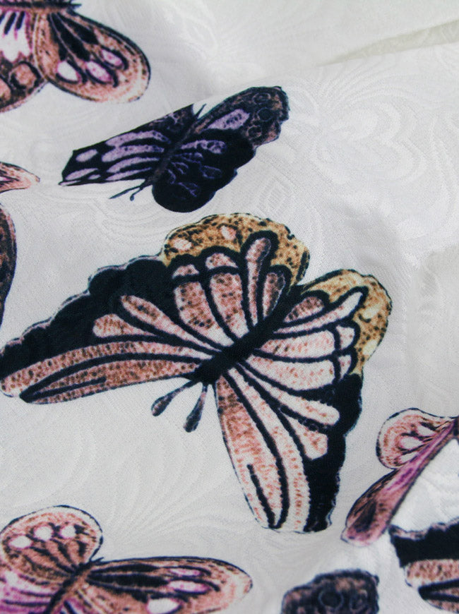 Vivid Butterfly Round Neck Short Flare Cute A-Line Casual Special Occasions Mini Dress Women Child Detail View