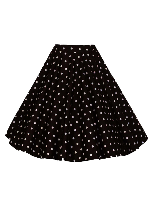 1950's Retro Polka Dot Print Rockabilly Swing Skirt