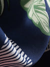 Women Retro Classic Floral Valentine's Gift Half Sleeve Round Neck Knee Length Blue Dress Detail View
