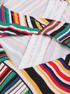 Multicolored Striped Printed Sexy Hollow Out PinUp Style Wear to Work Dress for Women Detail View