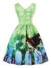 Fashion 3D Pattern Cute Kitten Print A-line Casual Spring Summer Dress