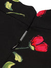 Vintage High Waist Rose Floral Print A Line Skater Midi Skirt with Patterns
