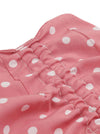 Juniors Wrap Mini Ruffled Hemline White Polka Dots Printed Skirts Detail View