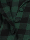 Vintage Retro Plaid Short Sleeve V-Neck Swing Dress with Pocket