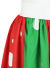 White Polka Dot Skirt Cute Fit Flare Christmas Cocktail Skirt for Girl Detail View
