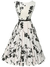 Elegant A-Line Vintage Spring Cocktail Swing Dress with Belt Main View