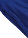 1950 Style Fit Flared Cotton Casual Royal Blue Cocktail Dress Detail View