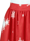 White Red Cute Xmas Element Full Circle Flare Night Out Mini Skirt for Women Detail View