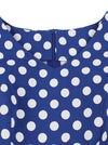 Audrey Hepburn Sleeveless Polka Dot Fit and Flare Summer Holiday Mini Dress for Women Detail View