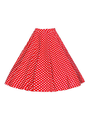 Rockabilly Vintage Style Polka Dot Print Christmas Party Skirt