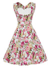 50's Vintage Floral Cut Out V-Neck Casual Party Cocktail Dress Main View