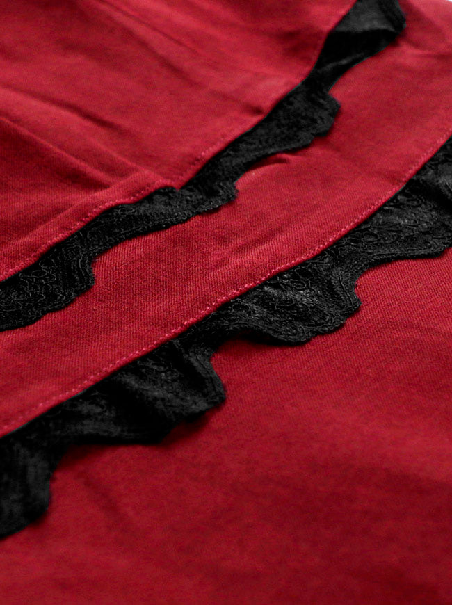 Retro Style Fit and Flared Pinup Clothing Short Sleeves Semi Formal Dress Detail View