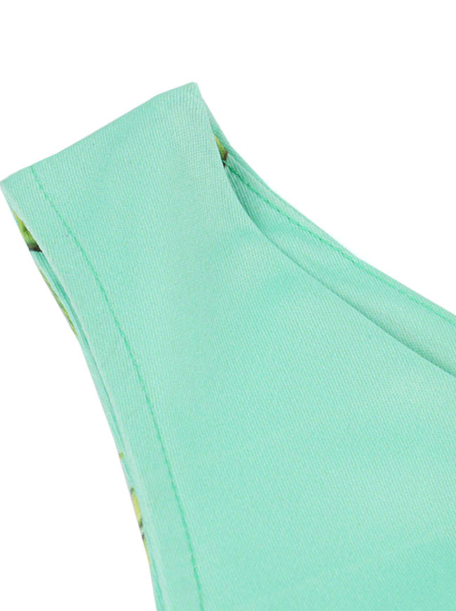 Classic Sleeveless High Waisted Pattern Fit Flare Style Going Out Dress for Women Detail View