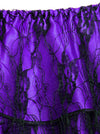 Purple Lace Overlay Satin Ruffled Flared Mini Skater Tutu Skirt for Women Detail View