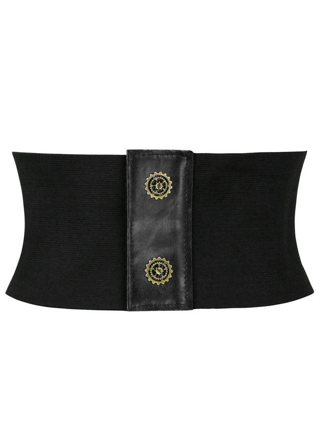 Vintage Lace-up Cinch Belt Gothic Steampunk Corset Elastic Waist Belt for Women Back View