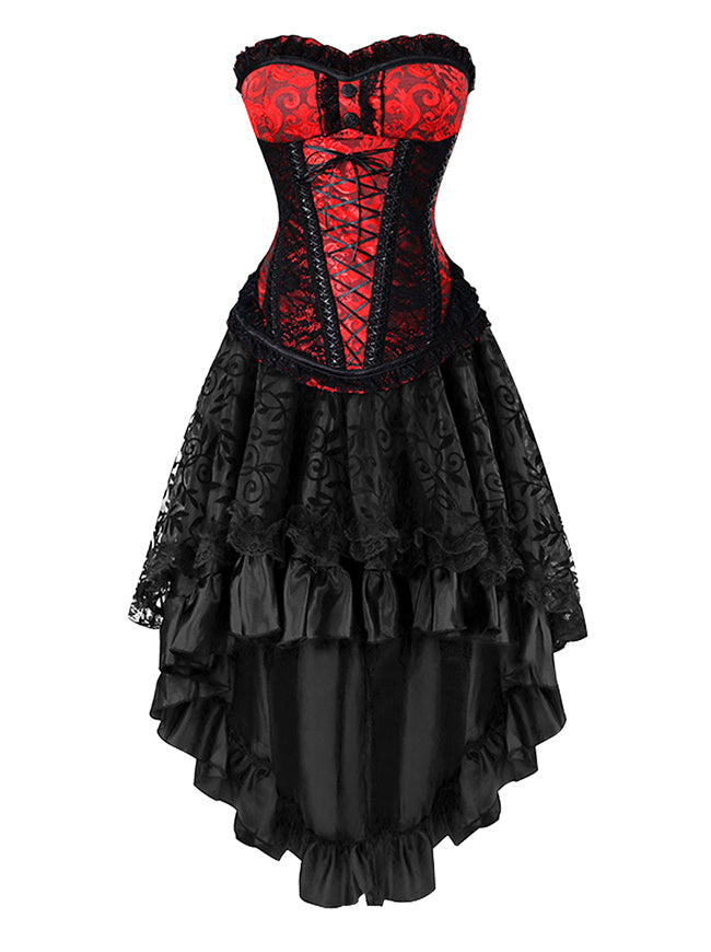 Gorgeous Theme Party Gothic Steampunk Masquerade Ball Costume Dress Set