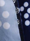 Blue Vintage Style Polka Dot Pattern Round Neck Pin Up Style Knee Length Dress for Women Detail View