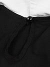 Classic High Waist Short Sleeve KeyHole A-Line Evening Club Midi Dress for Women Detail View
