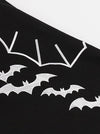 Women Embroidery Halloween Turn Down Collar A-Line Cosplay Knee Length Dress with Bat Detail View