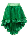 Velvet Floral Pattern Organza Satin Lace Hi-low Skirt Main View