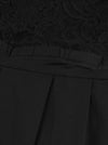Black Vintage Lace Floral Patchwork See-Through Evening Cocktail Dress for Women Detail View