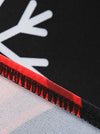 Women's Black Retro Vintage Patchwork Round Neck A-Line Holiday Party Swing Midi Dress Detail View