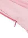 Women Pink Fit and Flare Tea Length Pleated Audrey Hepburn Style Dress Detail View
