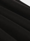Plus Size Black Vintage Elegant Pleated Simple Style Cotton Outfit Dress Fit and Flare Midi Dress Detail View