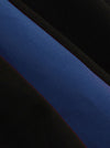 Blue and Black Half Sleeved Fit and Flare Style Patchwork Casual Tea Length Bridesmaid Dress for Women Detail View