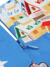 Blue Cute Cartoon Print Casual Sleeveless Winter Party Cocktail Dress for Women Detail View