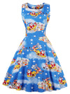 Classic Santa Claus Christmas Pattern Casual Cocktail Dress Main View
