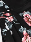 Short Sleeve V-Neck Vintage Floral Printed Cocktail Dress