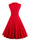 Cheap Red Casual Summer Spring Cheap A Line Cocktail Knee Length Vintage Bridesmaid Dress Back View