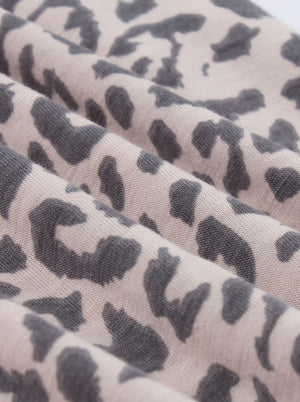 Women Juniors Casual Leopard Stylish T-Shirt Loose Dress Detail View
