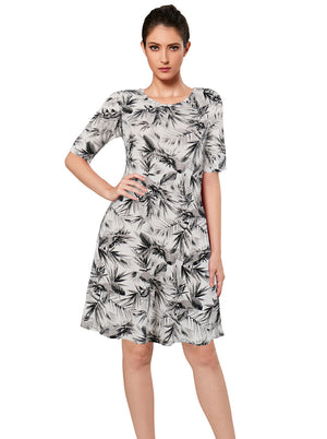 Summer Casual T Shirt Dresses Print Short Sleeve Loose Dress with Pockets