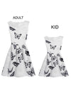 Girl's Fancy Jacquard Sleeveless A-Line Swing Butterfly Party Casual Dress with Zipper Main View