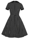 Vintage Style Lapel Elegant Polka Dots Casual Party Swing Dress
