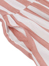 Womens White and Pink Holiday Day Puffy Flare Boho Beach Dress Detail View