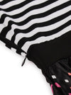 Pink Vintage Retro Black Primitive Society Pattern A-Line Swing Casual Dress for Women Detail View