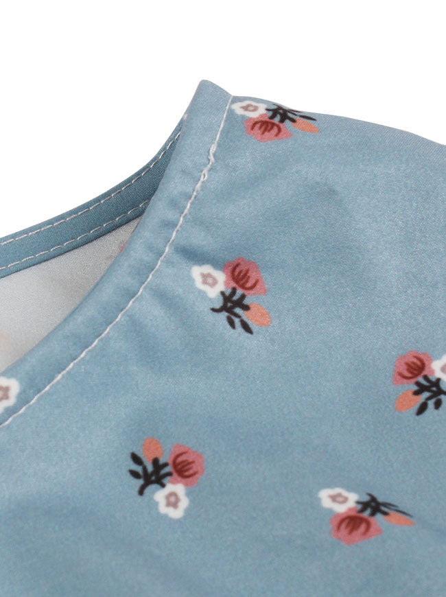 Tea Length Wear to Work A Line Beach Holiday Floral Printed 1950s Dress Detail View